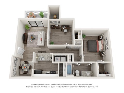 a 1 bedroom floorplan is shown in this illustration